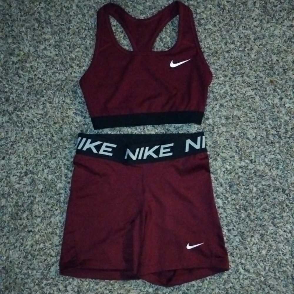 Nike sports bra and Nike Biker Shorts